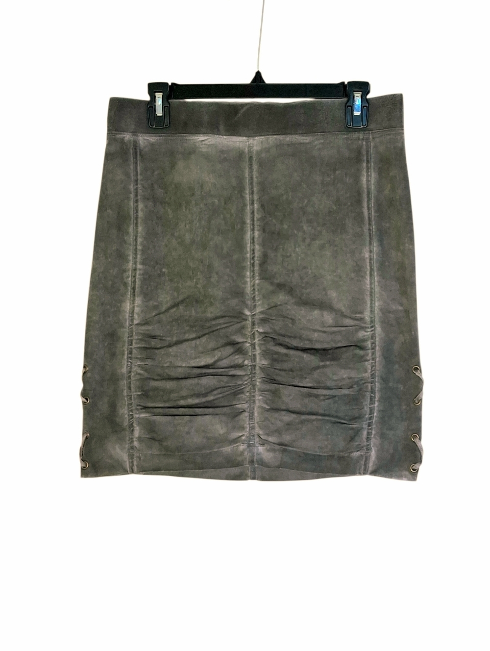 XCVI Ruched Pull-on Stretch Mini Skirt Sz Small Grayish-brown